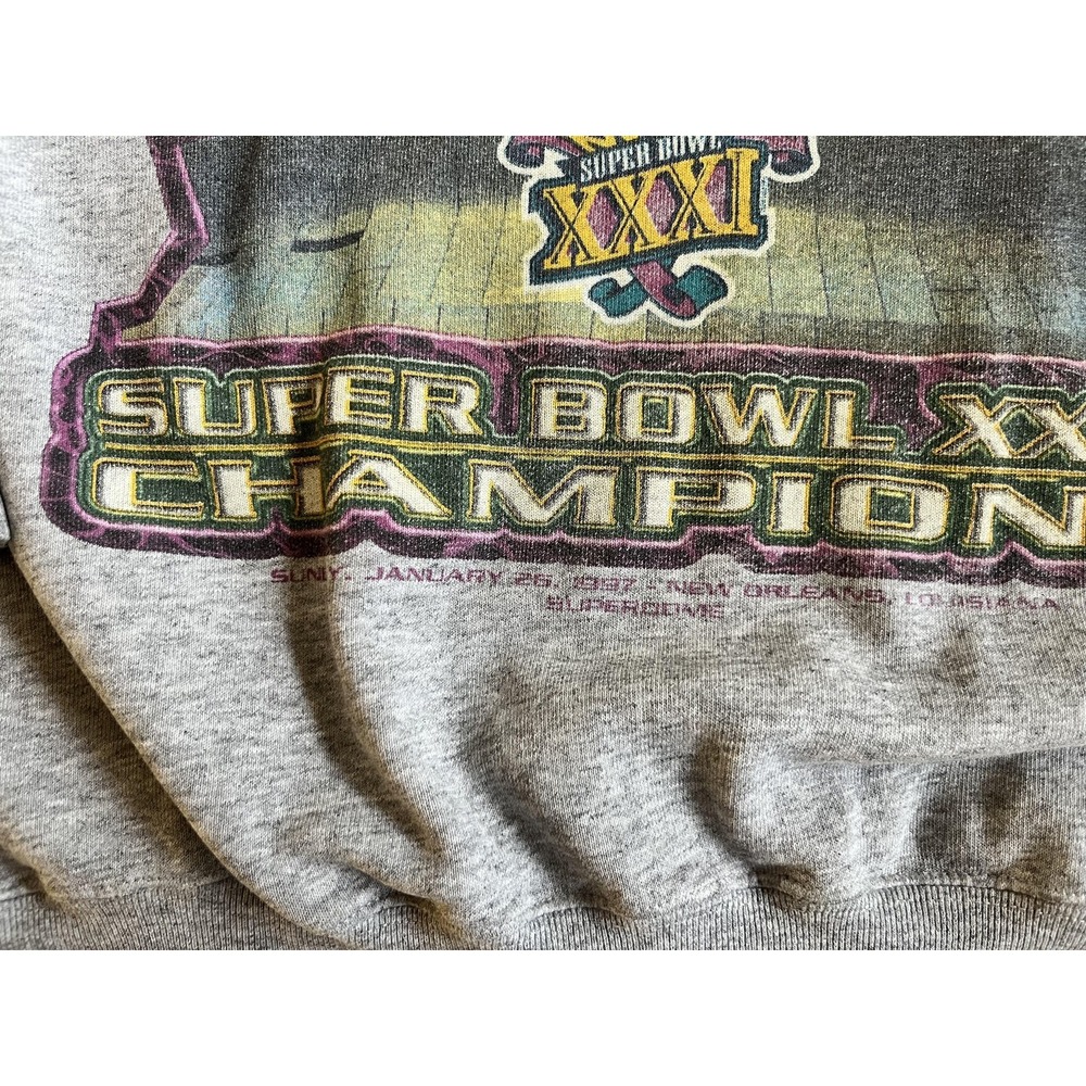 Vintage Green Bay Packers Sweatshirt Mens Large Gray Starter Super Bowl XXXI 90s - Picture 4 of 6
